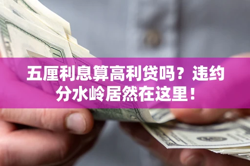 济南五厘利息算高利贷吗？违约分水岭居然在这里！