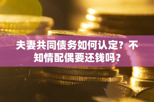 济南夫妻共同债务如何认定？不知情配偶要还钱吗？