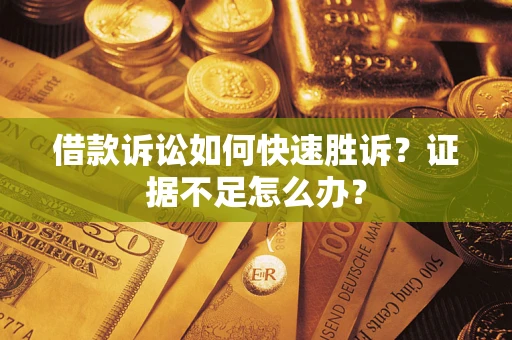 济南借款诉讼如何快速胜诉？证据不足怎么办？